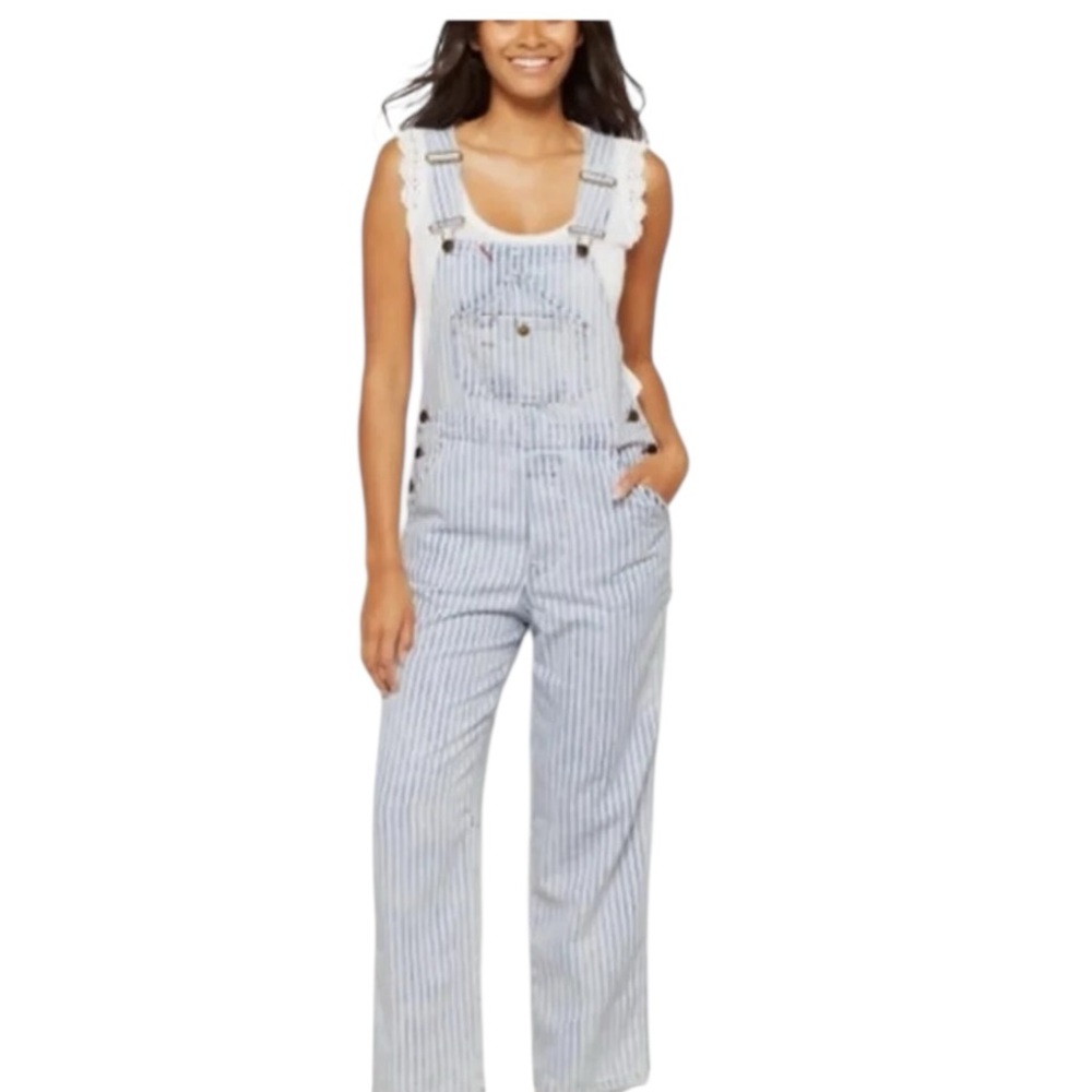 Faherty Brand Railroad Stripe Overalls